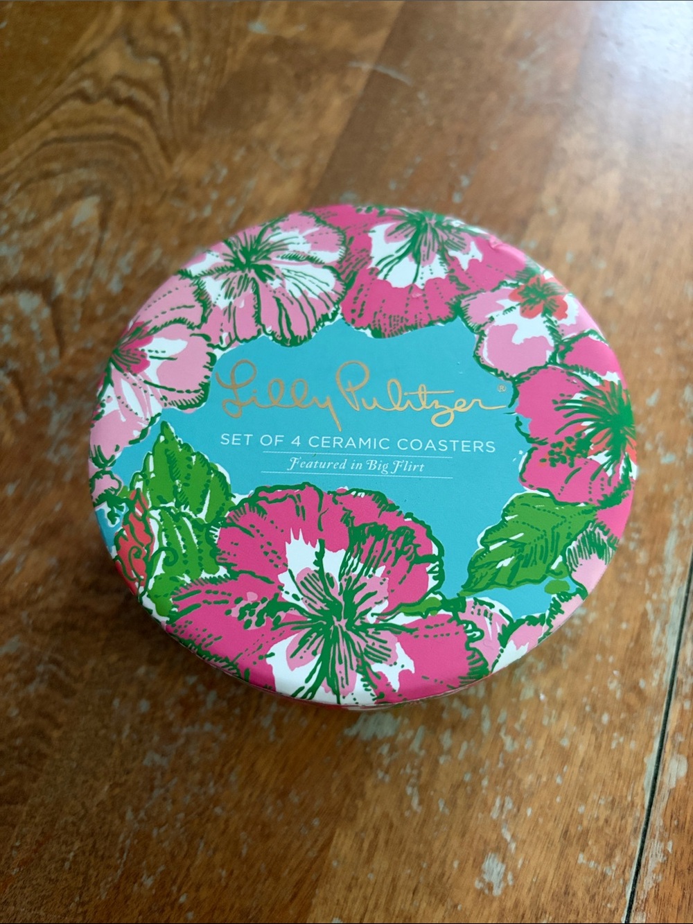 Lilly Pulitzer 4 Ceramic Coasters BIG FLIRT new in box/NWT